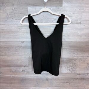 NWT Girlfriend Collective Black Paloma Longline Sports Bra / Crop Top - XXL